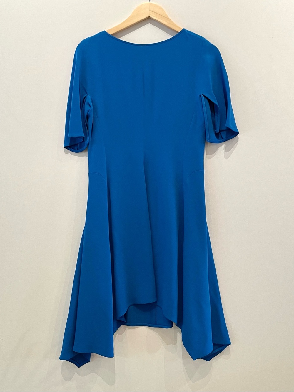 Stella McCartney Cobalt Blue High-Low Hem Dress with Split Sleeves